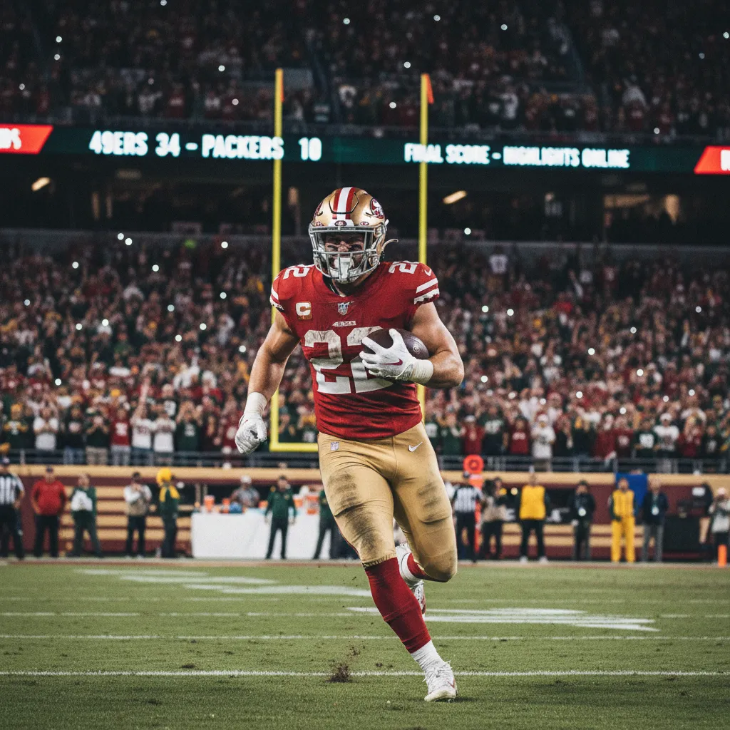 Christian McCaffrey của San Francisco 49ers đang chạy với bóng