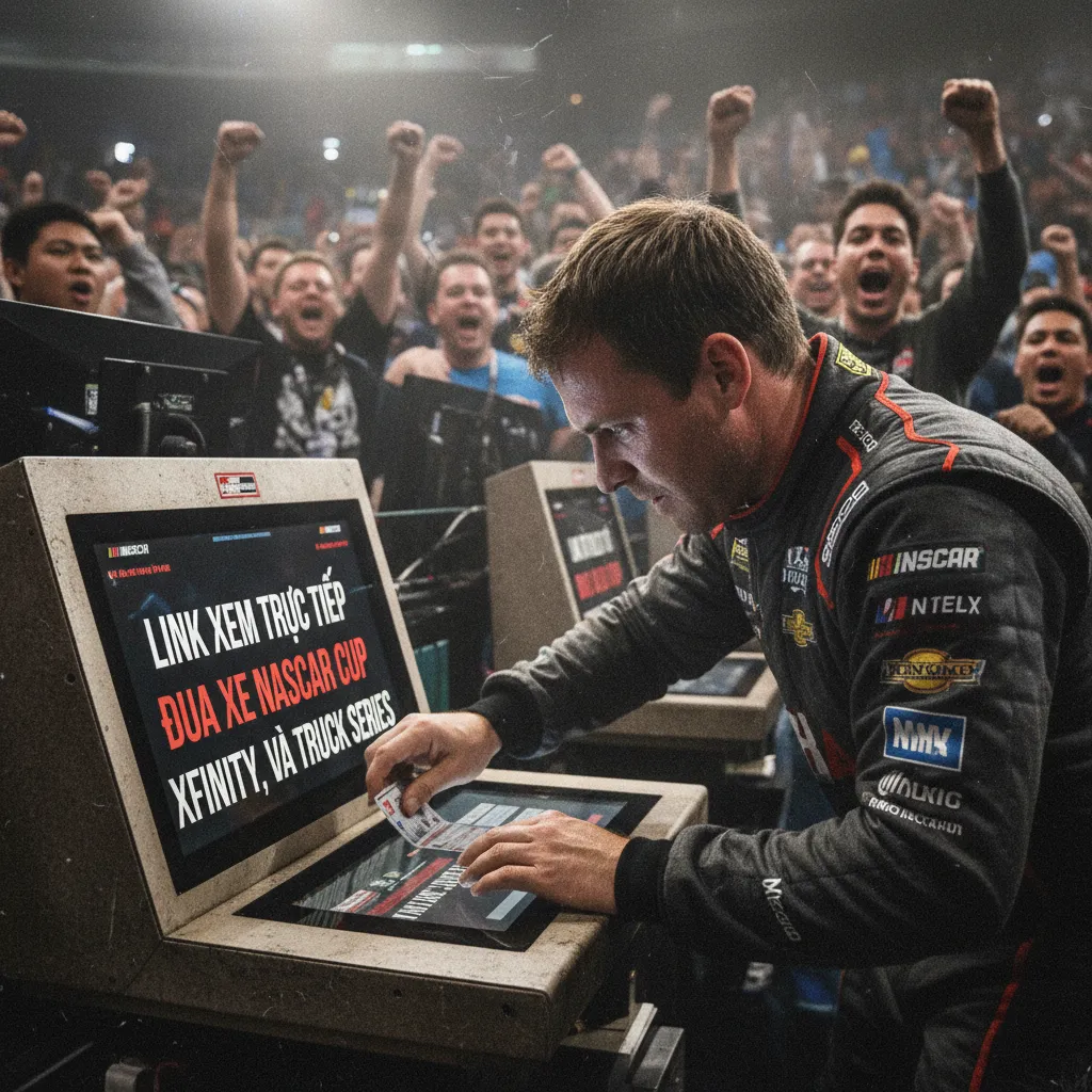 Đoàn xe NASCAR đang tranh tài quyết liệt trên đường đua