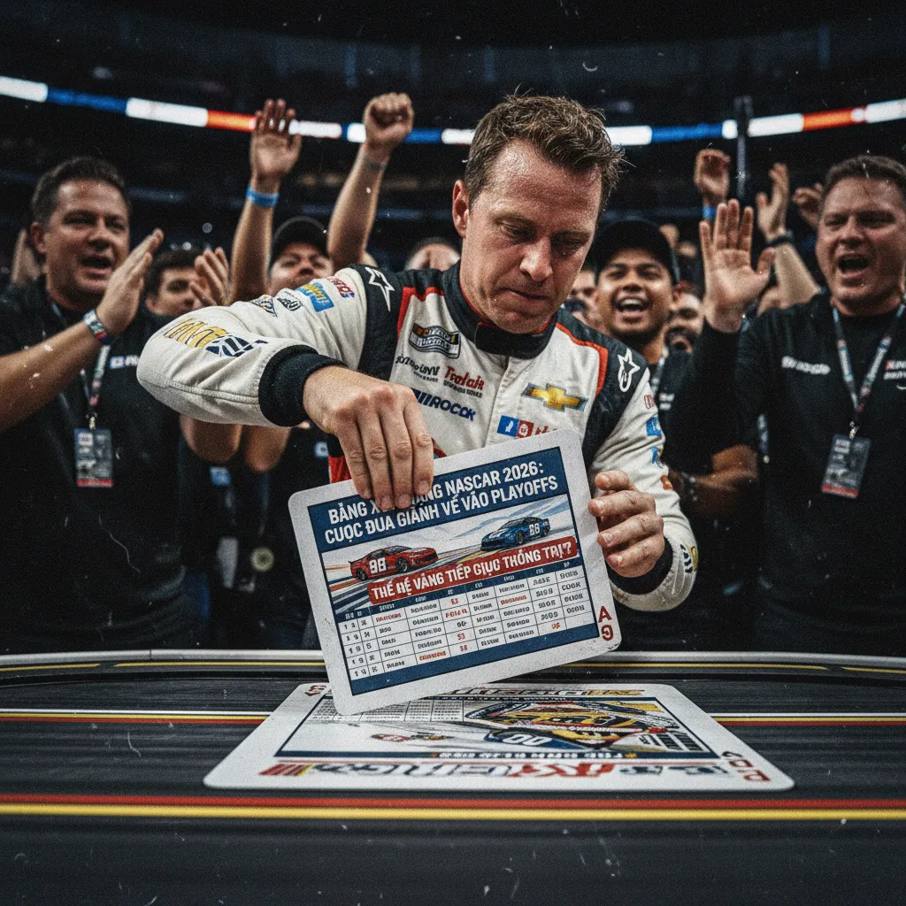 Cận cảnh một tay đua NASCAR trong xe.