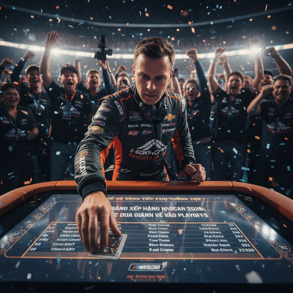 Đội ngũ kỹ thuật NASCAR đang hoạt động trong một pit stop.